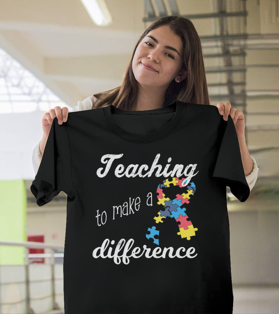 Teaching to Make a Difference Autism Awareness Puzzle T-Shirt