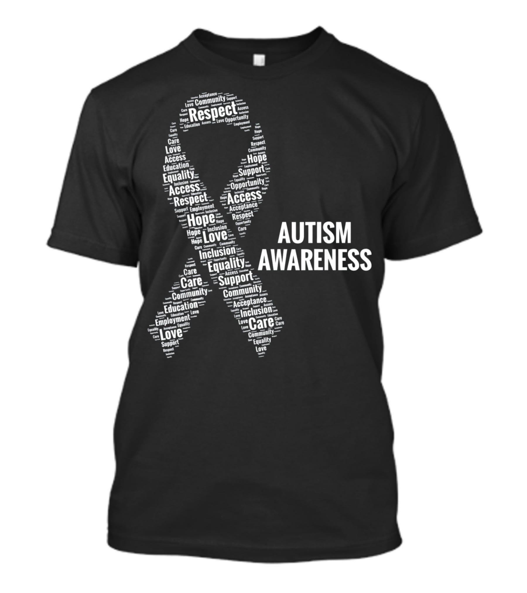 Autism Awareness Respect Access Care Support Ribbon Inclusion Equality Community T-Shirt