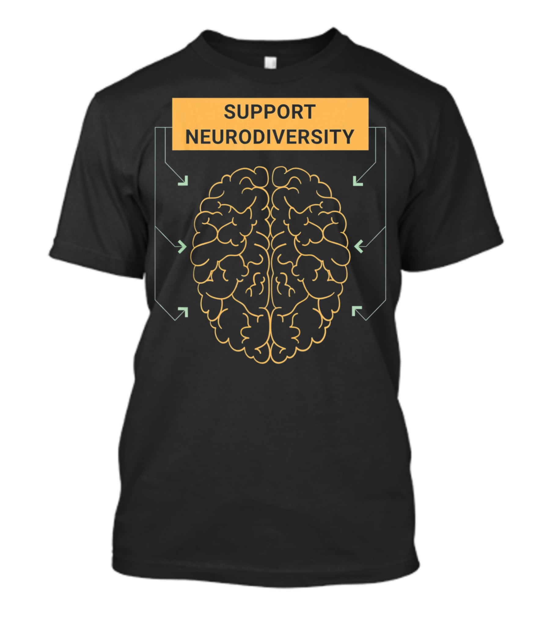 Support Neurodiversity Autism Awareness Brain Arrows T-Shirt