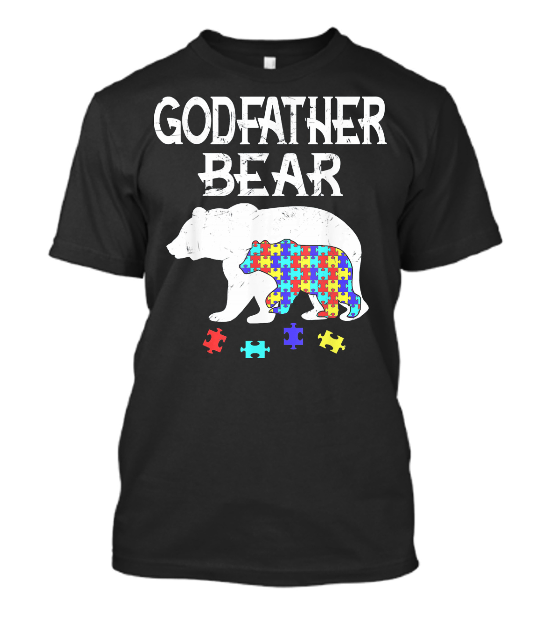 Godfather Bear Autism Awareness Puzzle T-Shirt