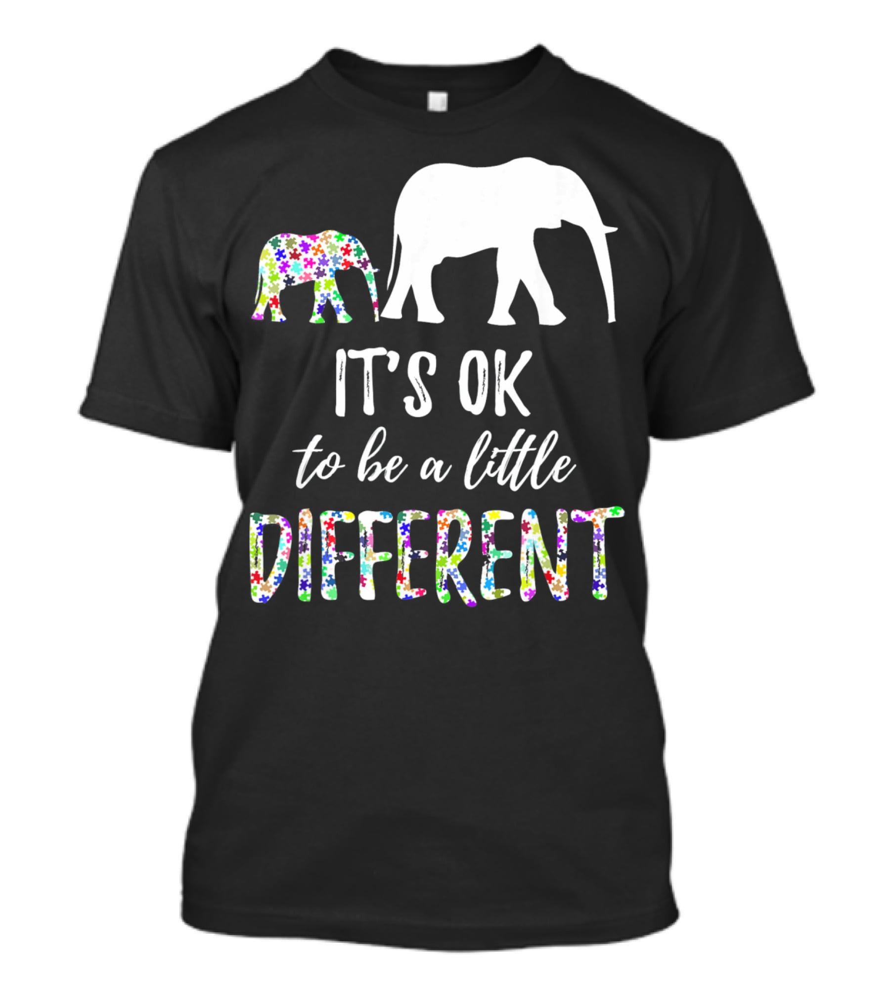 Autism Awareness Elephant It's OK To Be A Little Different T-Shirt