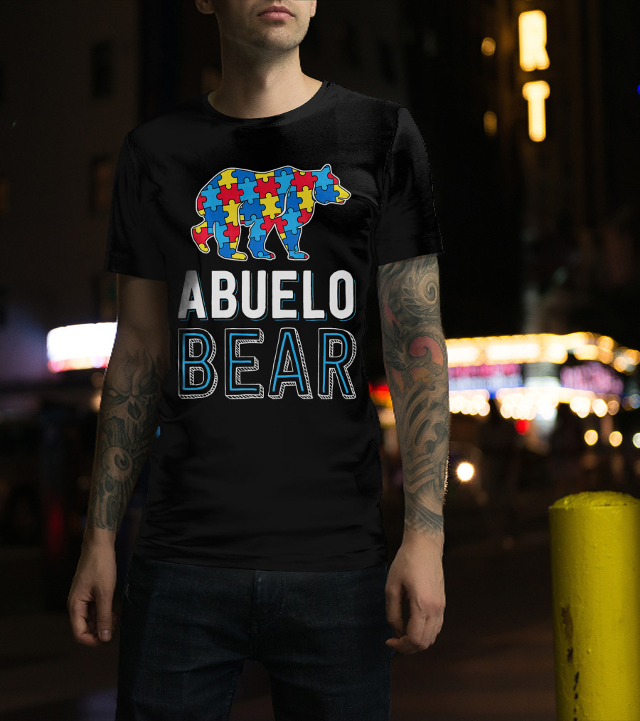 Abuelo Bear Autism Puzzle Awareness T-Shirt