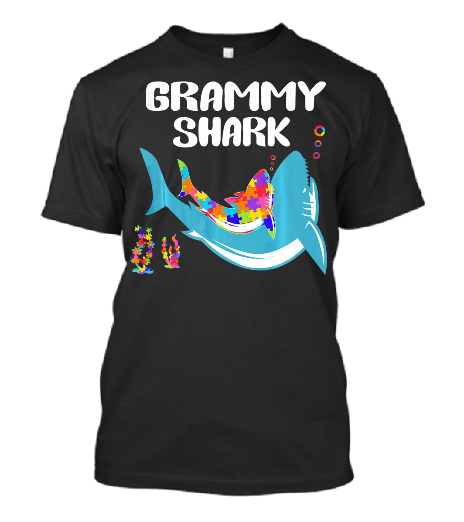 GRAMMY SHARK Autism Awareness Puzzle Shark T-Shirt