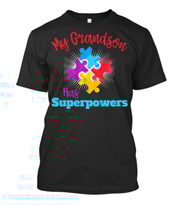 My Grandson Has Autism Superpowers Puzzle T-Shirt