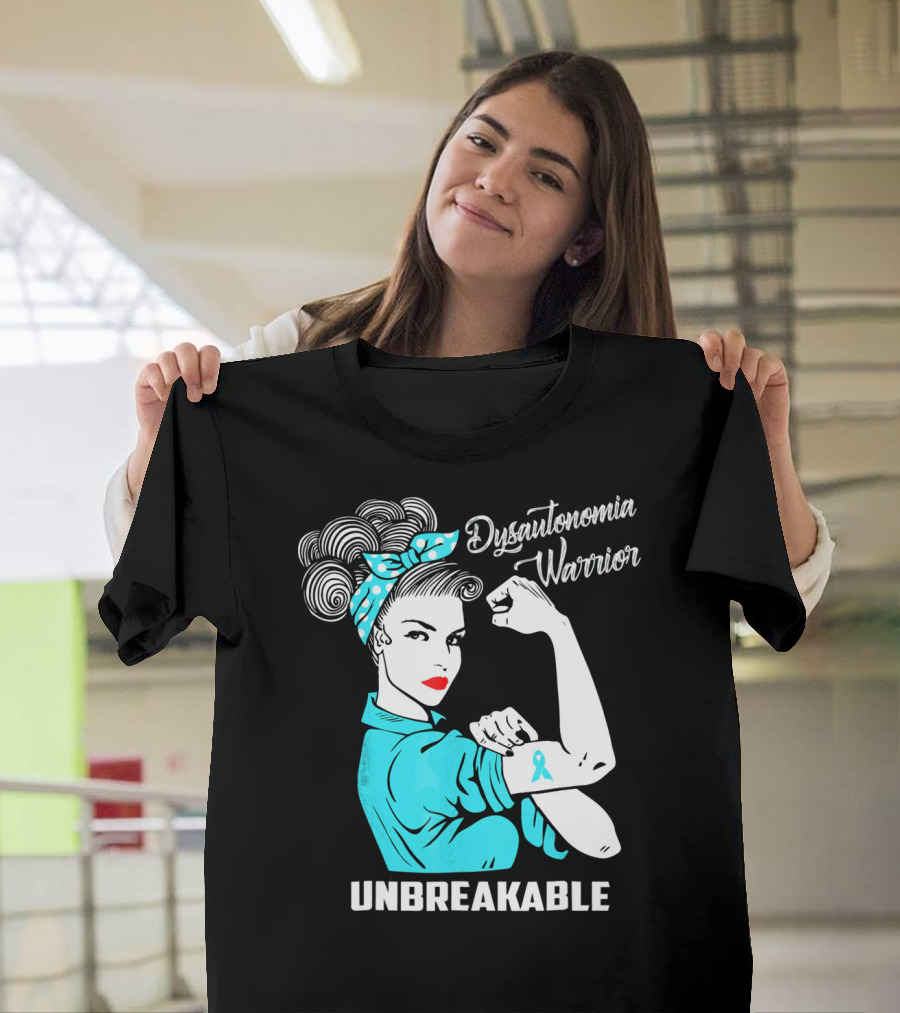 Dysautonomia Warrior Unbreakable Retro Rosie the Riveter T-Shirt