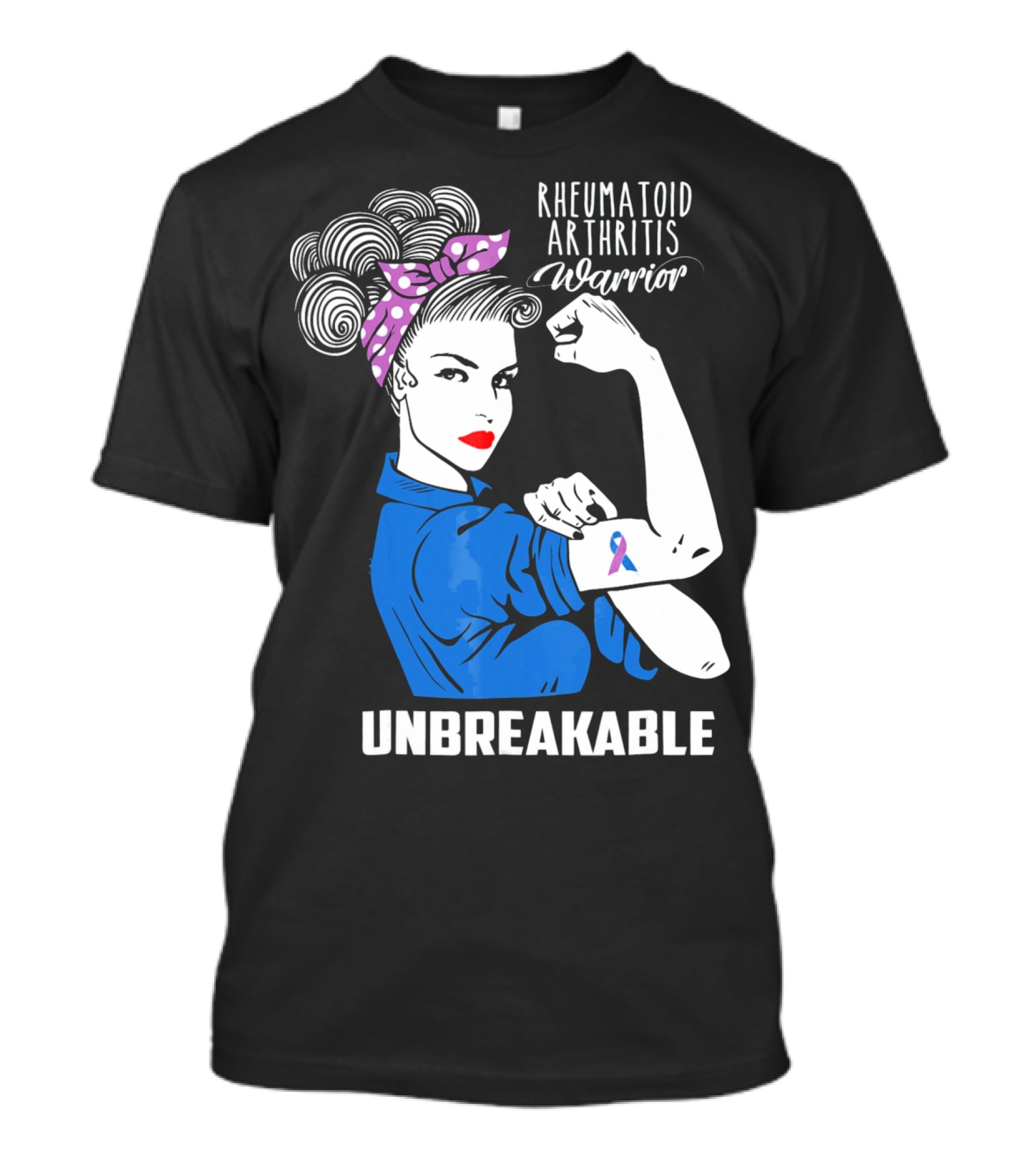 Rheumatoid Arthritis Warrior Unbreakable Rosie Riveter T-Shirt
