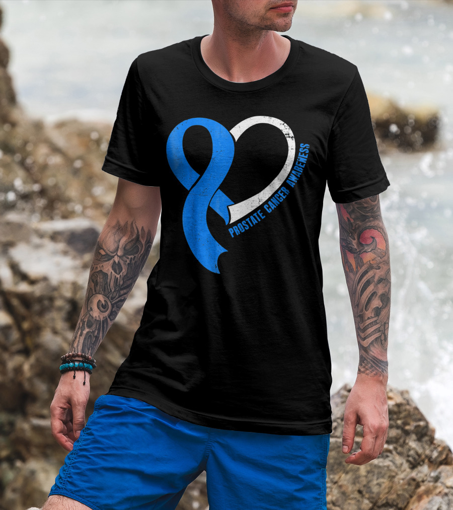 Prostate Cancer Awareness Heart T-Shirt