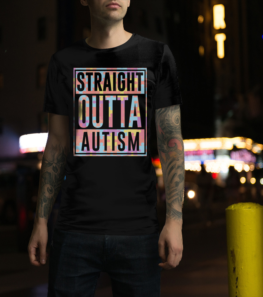 Straight Outta Autism Puzzle T-Shirt