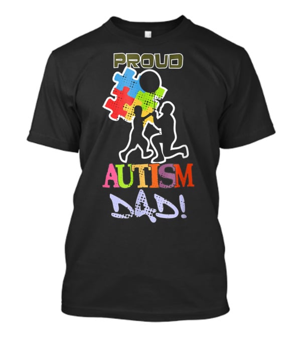 Proud Autism Dad Puzzle Piece Balloon T-Shirt