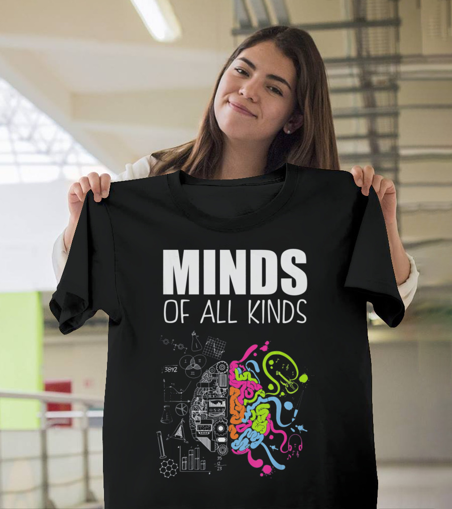 Minds of All Kinds Neurodiversity Brain ADHD Autism T-Shirt