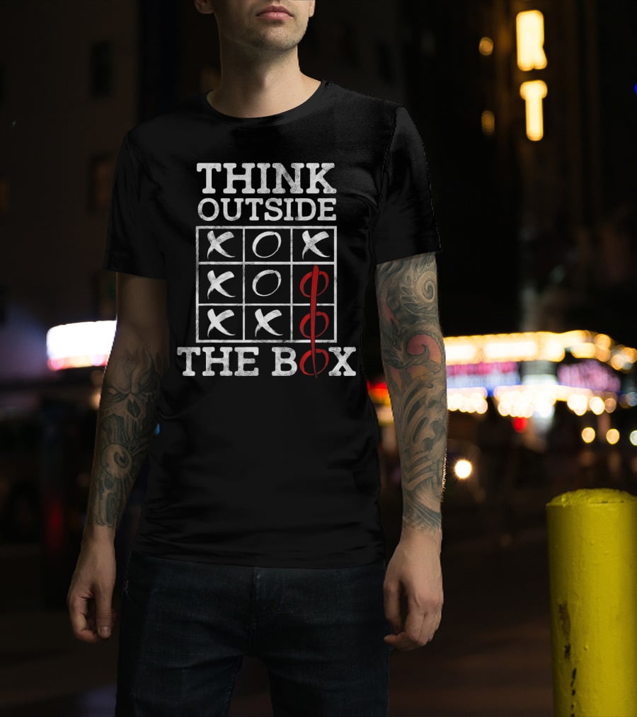 Think Outside The Box Tic Tac Toe Autism Awareness T-Shirt