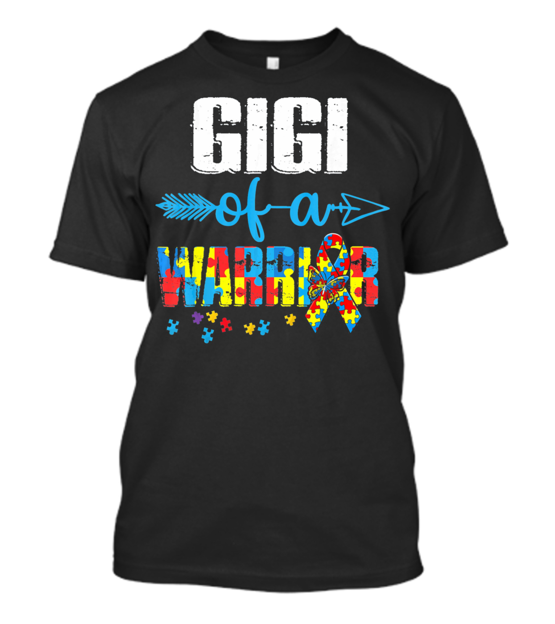 Gigi Of A Warrior Autism Awareness Puzzle T-Shirt
