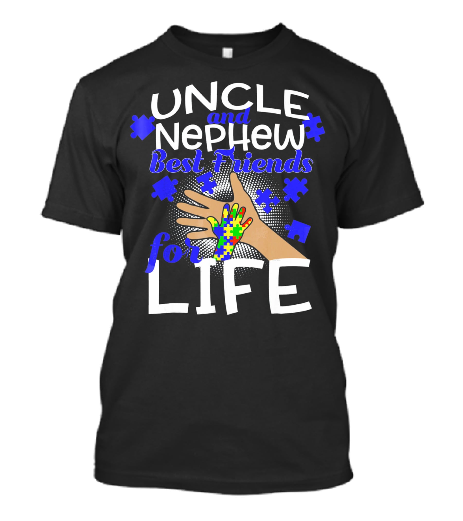 Uncle And Nephew Best Friends For Life Autism Awareness Puzzle Piece T-Shirt