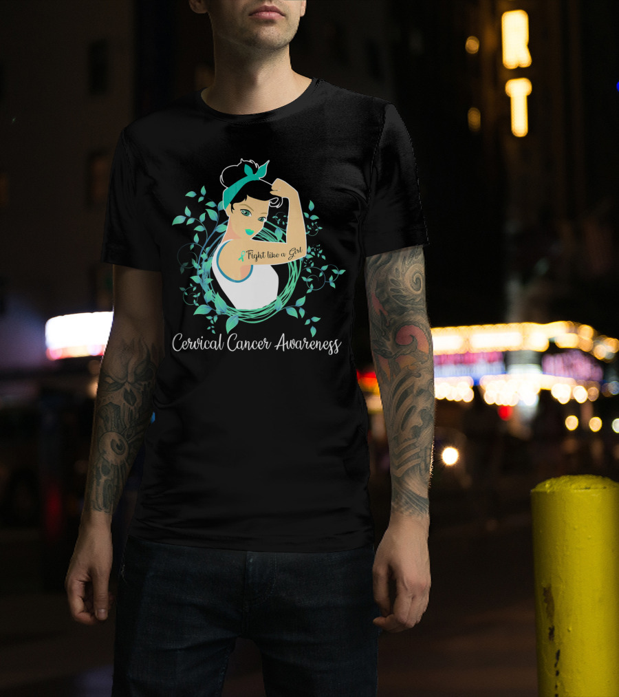 Cervical Cancer Awareness Fight Like A Girl T-Shirt