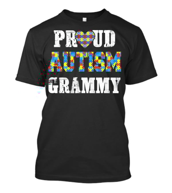 Proud Autism Grammy Puzzle Piece Heart Autism Awareness T-Shirt