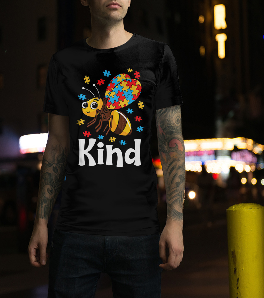 Puzzle Bee Kind Autism Awareness Beekind T-Shirt