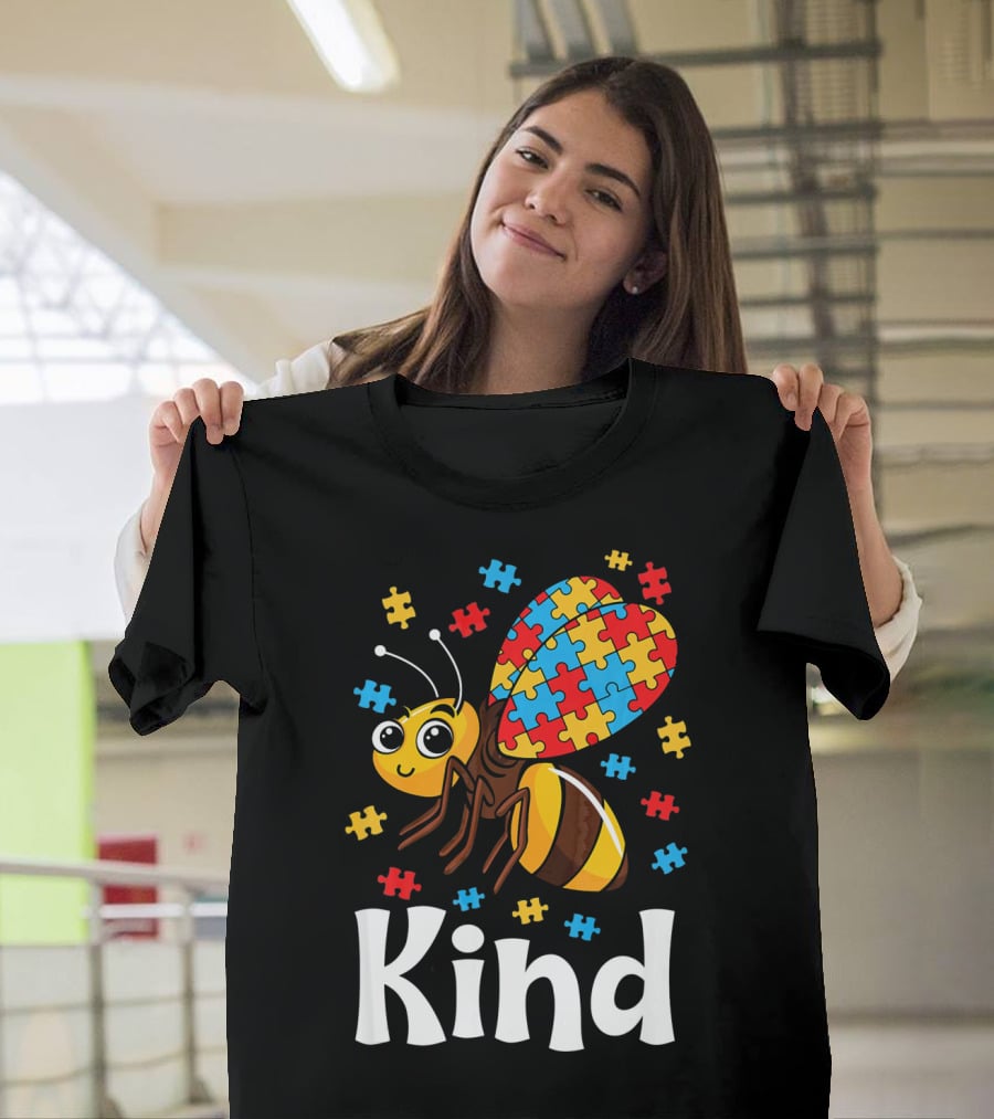 Puzzle Bee Kind Autism Awareness Beekind T-Shirt