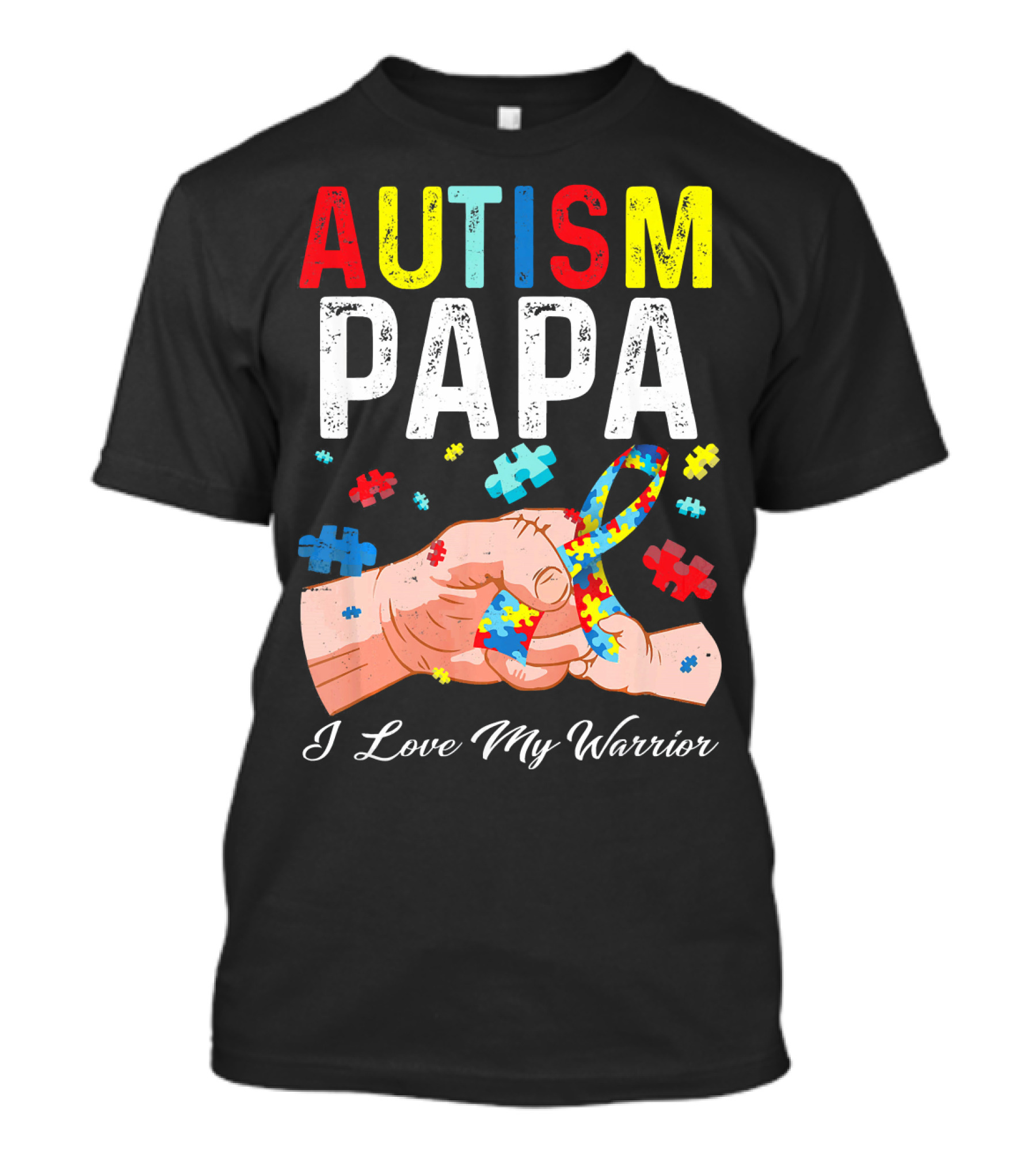 Autism Papa I Love My Warrior T-Shirt