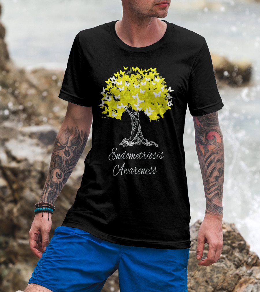 Endometriosis Awareness Butterfly Tree T-Shirt