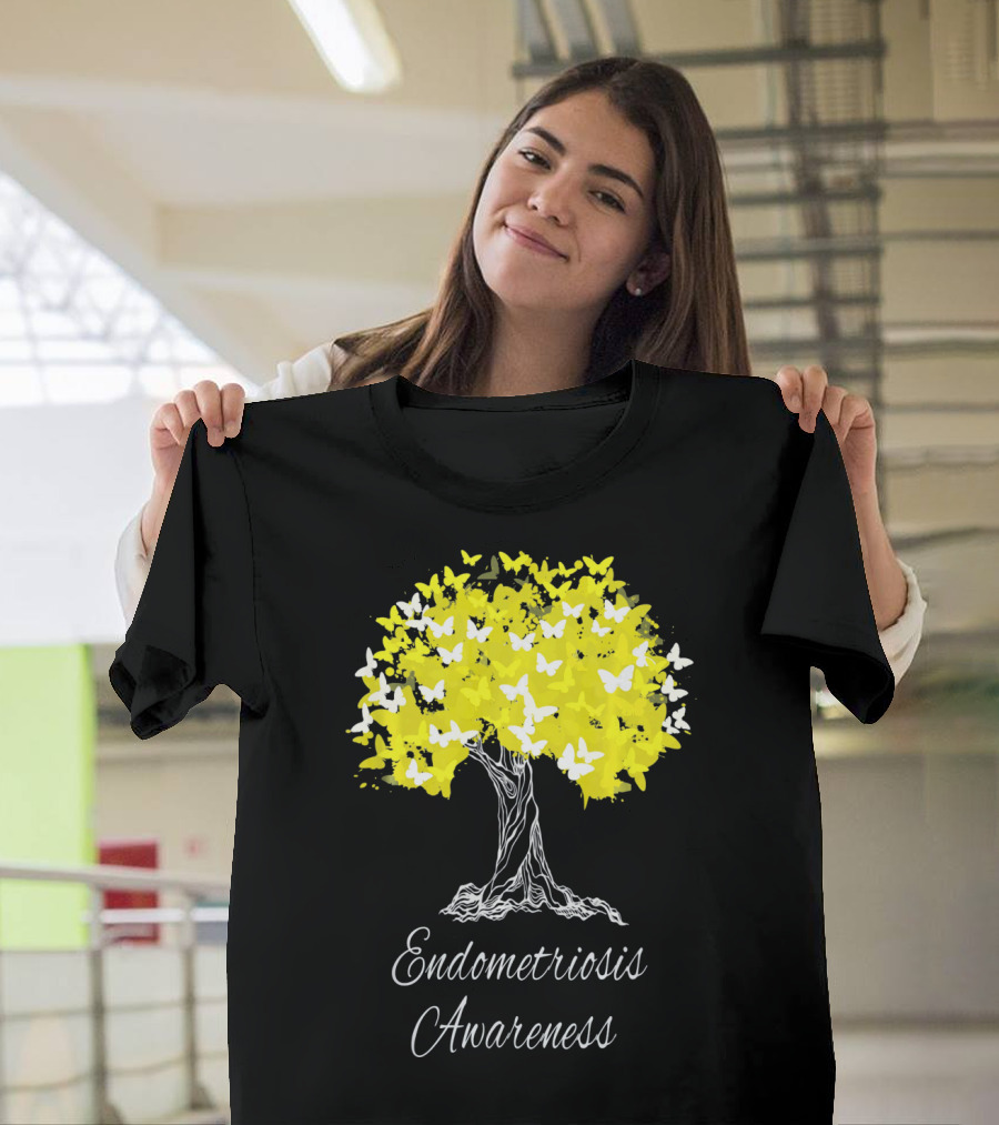 Endometriosis Awareness Butterfly Tree T-Shirt