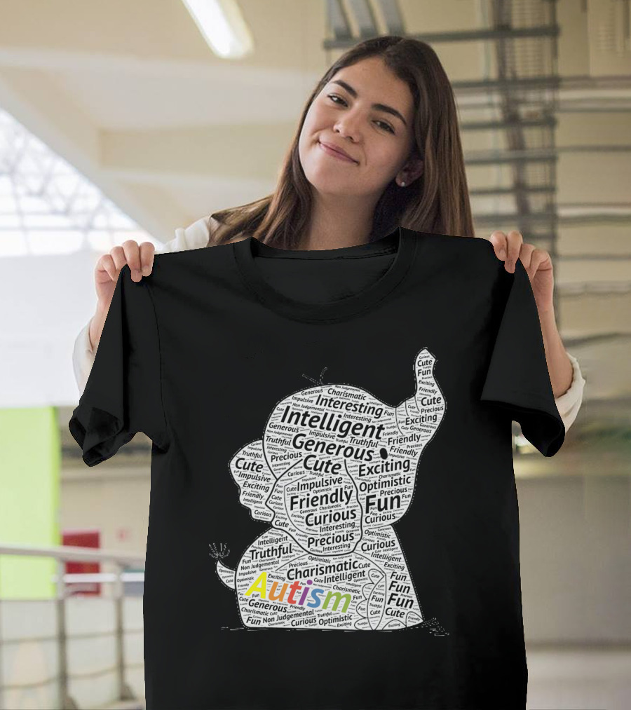 Autism Intelligent Generous Friendly Fun Elephant T-Shirt