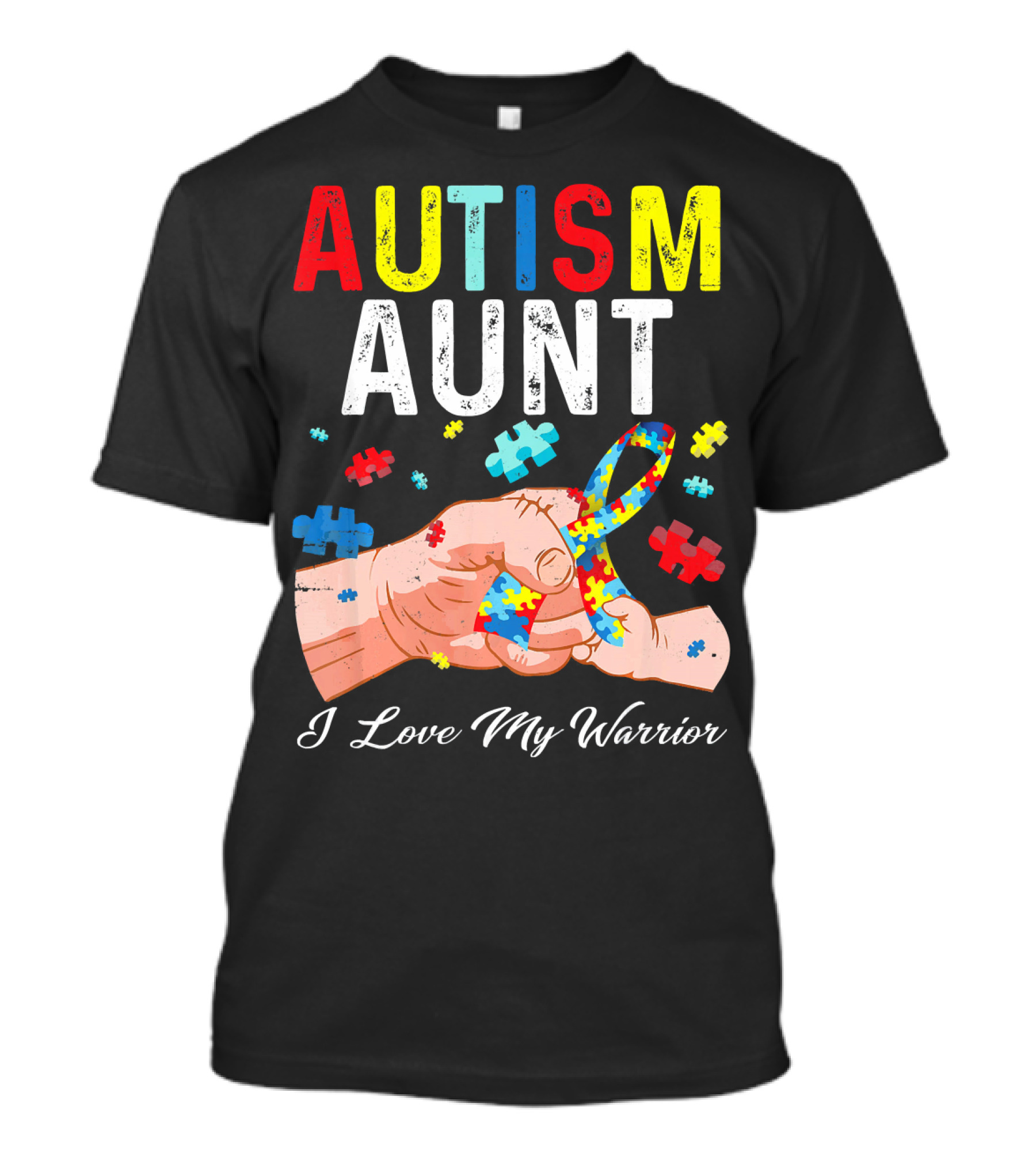 AUTISM AUNT I Love My Warrior Puzzle T-Shirt