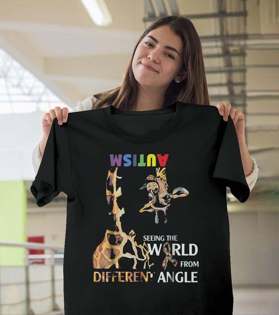 Giraffe Autism Seeing the World from a Different Angle T-Shirt