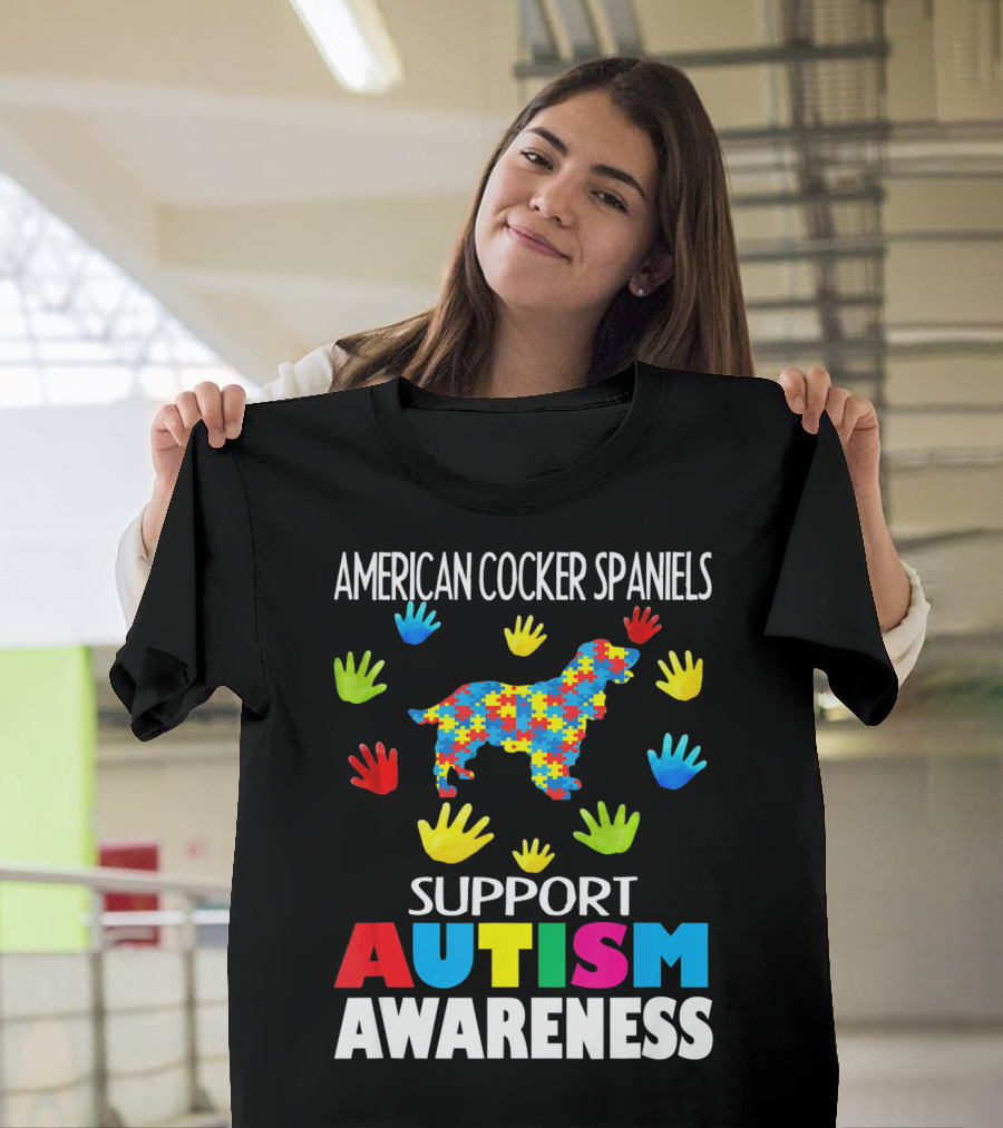 American Cocker Spaniels Support Autism Awareness T-Shirt
