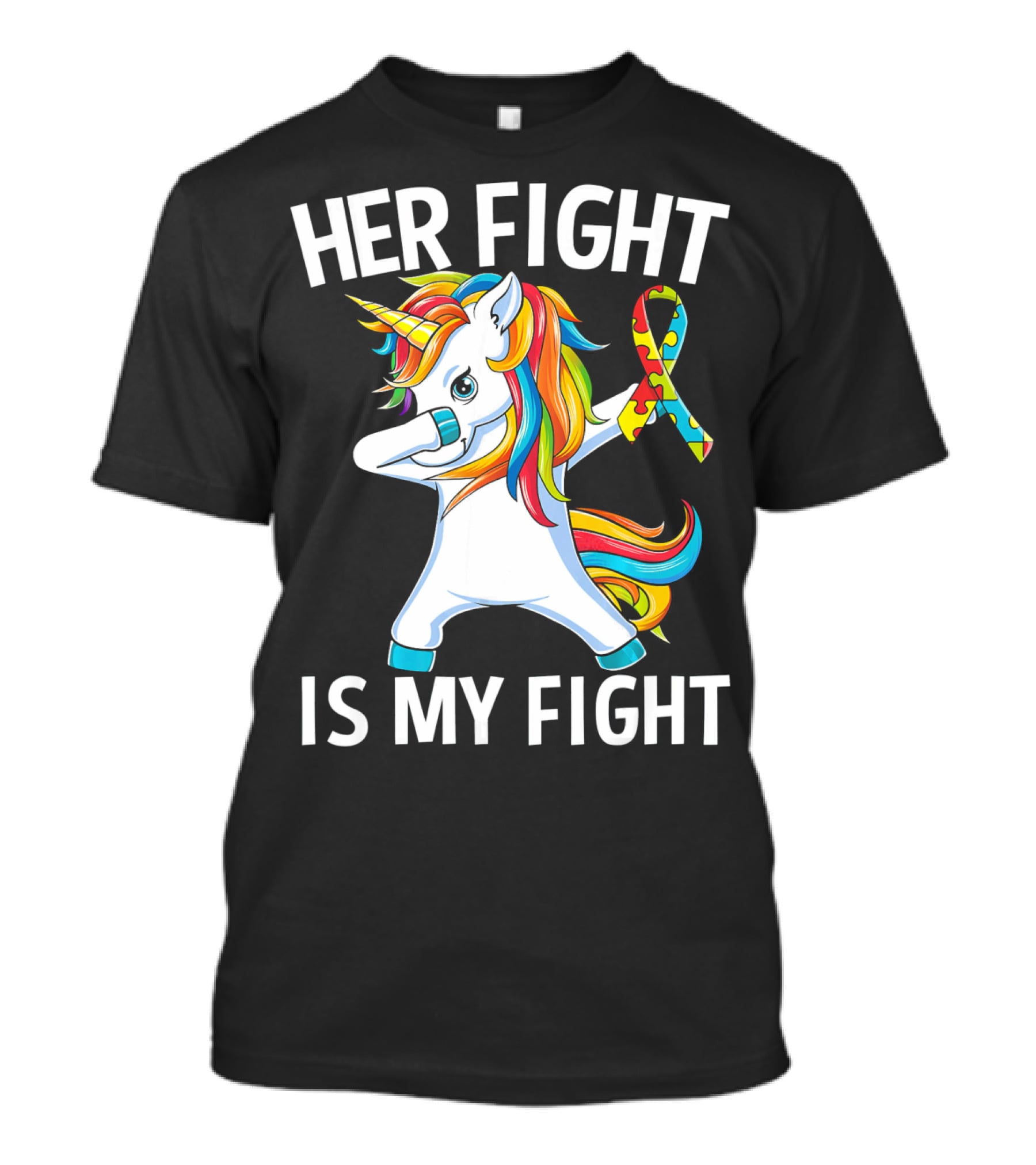 Her Fight Is My Fight Unicorn Puzzle T-Shirt