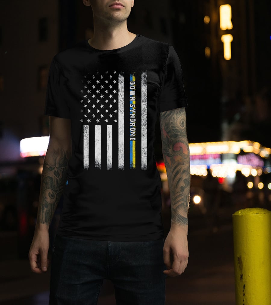 American Flag Down Syndrome Awareness T-Shirt