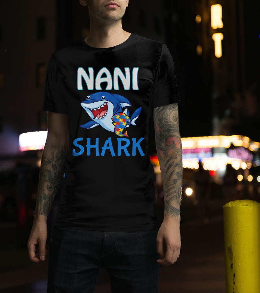 Nani Shark Autism Awareness Puzzle T-Shirt