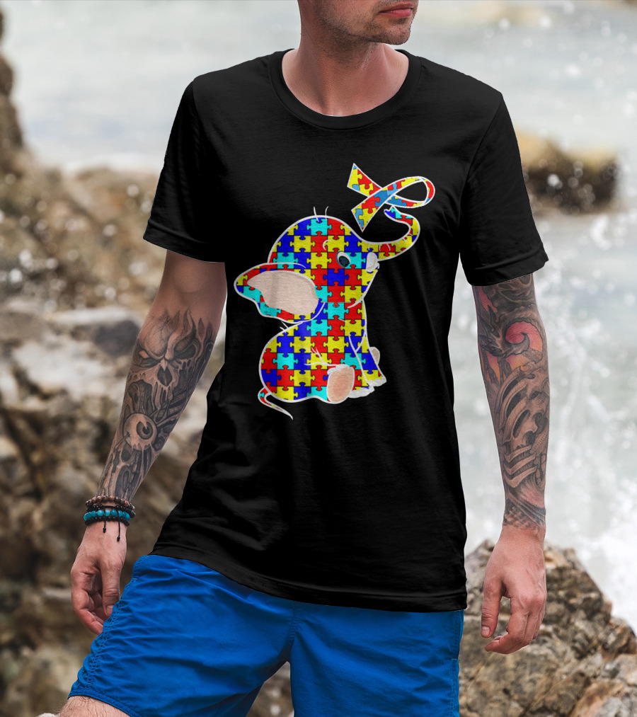 Elephant Puzzle Autism Awareness T-Shirt