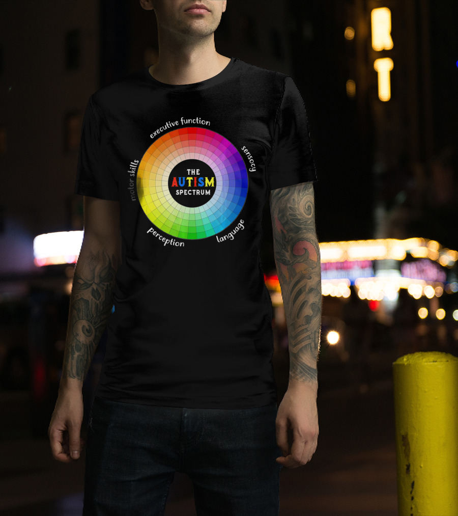 Colorful The Autism Spectrum Motor Skills Executive Function Sensory Perception Language T-Shirt