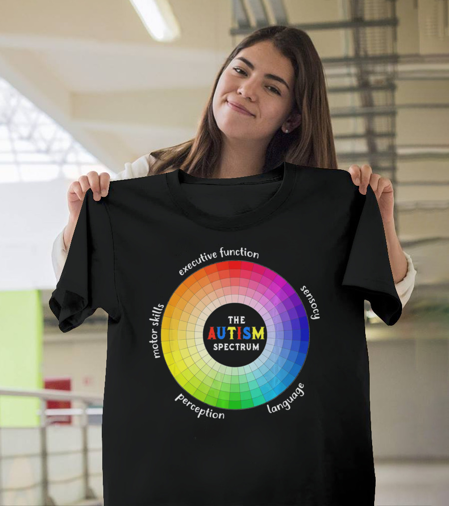 Colorful The Autism Spectrum Motor Skills Executive Function Sensory Perception Language T-Shirt