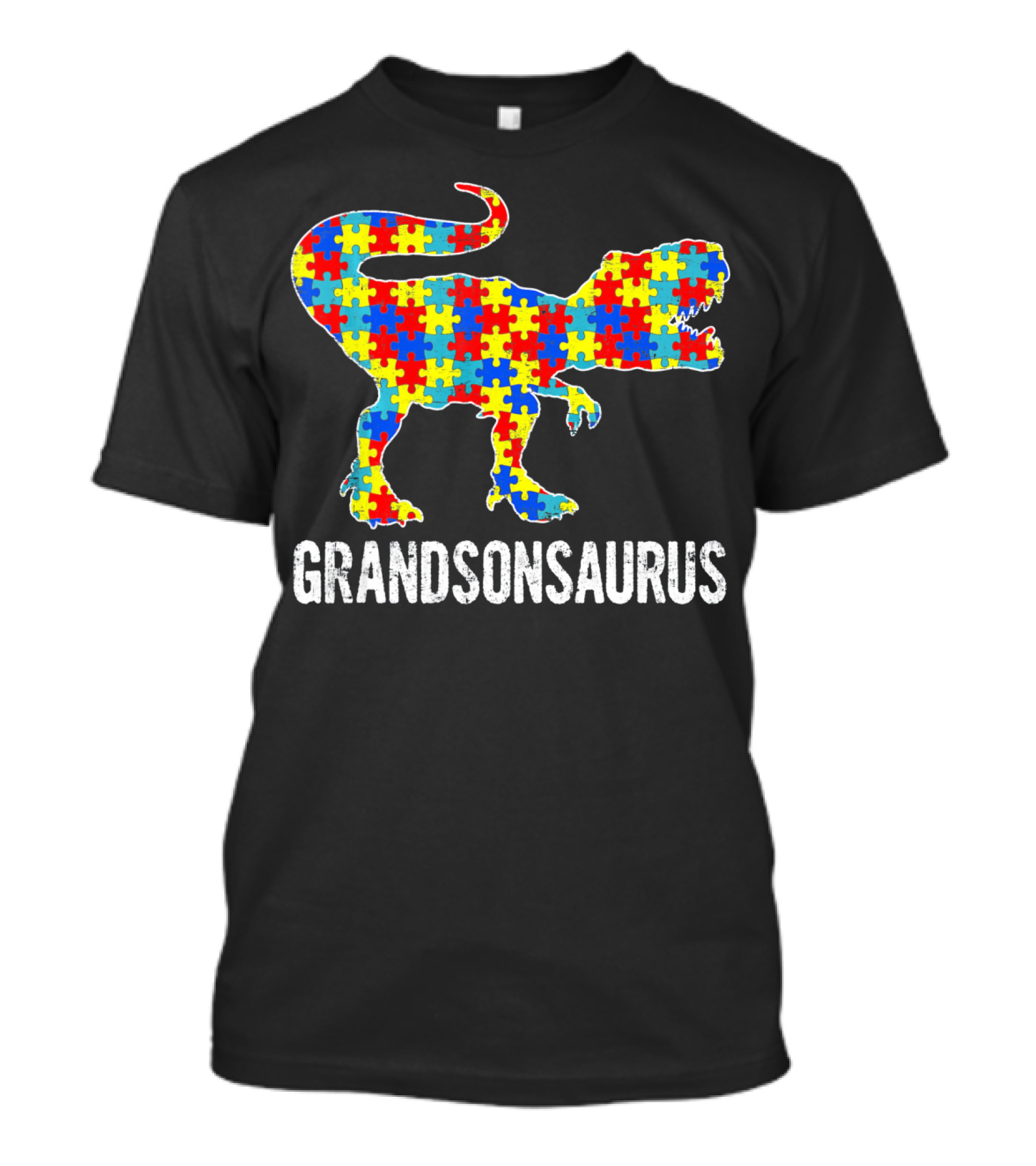 Grandsonsaurus Autism Puzzle Dinosaur Strong T-Shirt