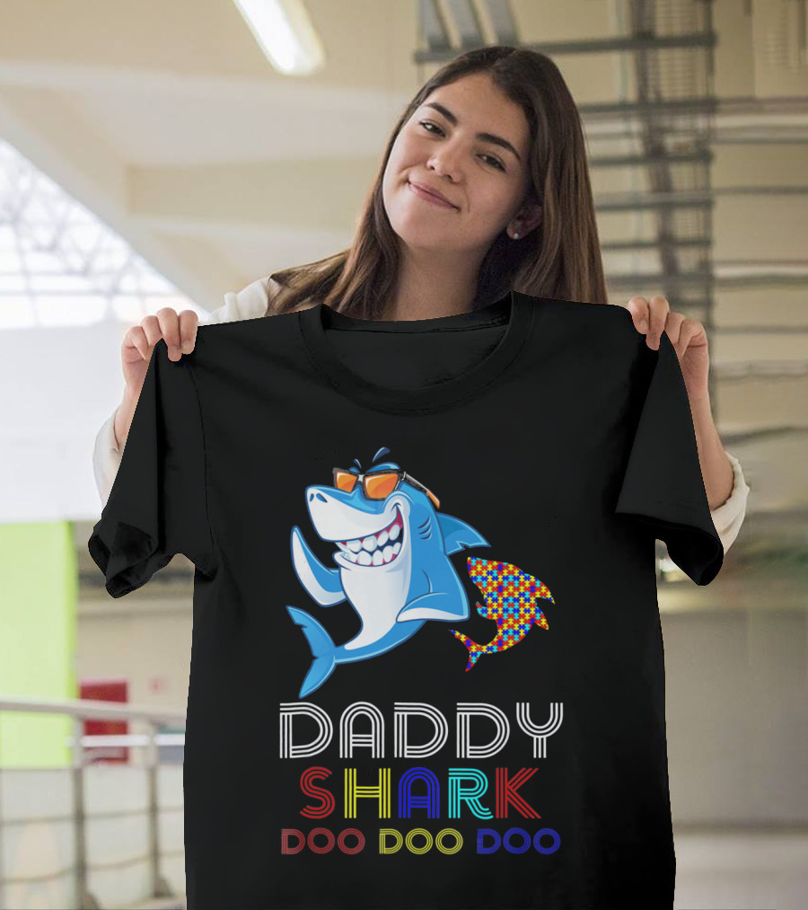 Daddy Shark Doo Doo Autism Awareness T-Shirt