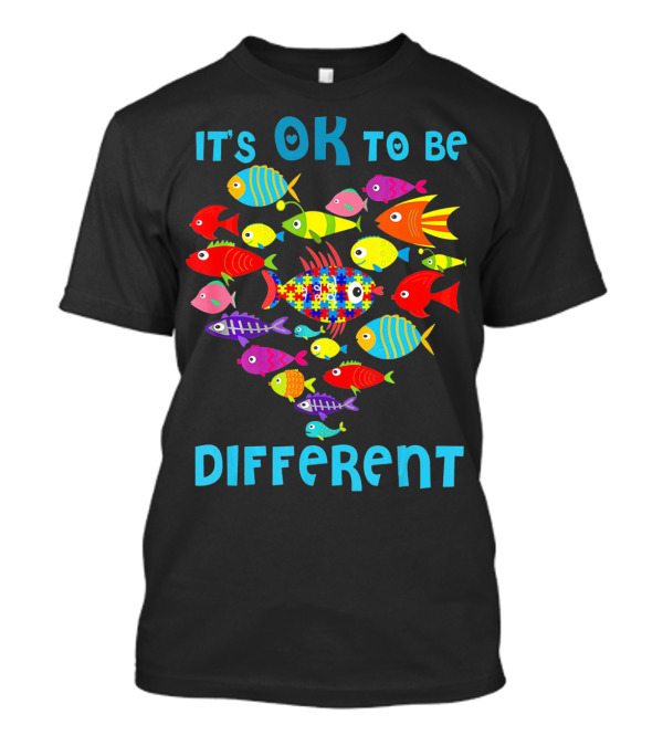 It's OK To Be Different Puzzle Fish Autism T-Shirt