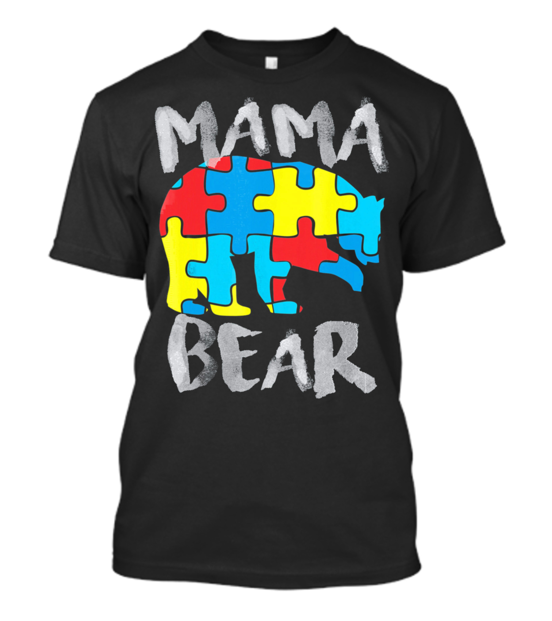Mama Bear Autism Awareness Puzzle Piece Love Support T-Shirt