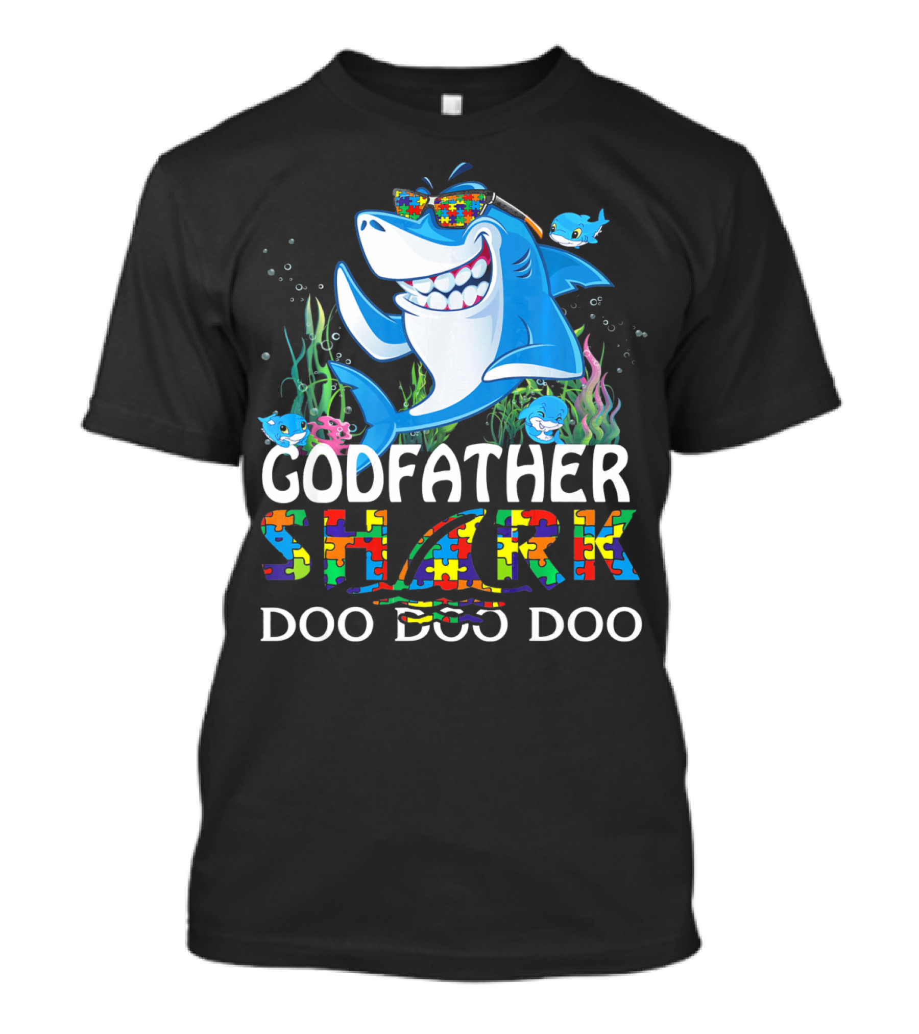 Godfather Shark Doo Doo Doo Autism Awareness T-Shirt