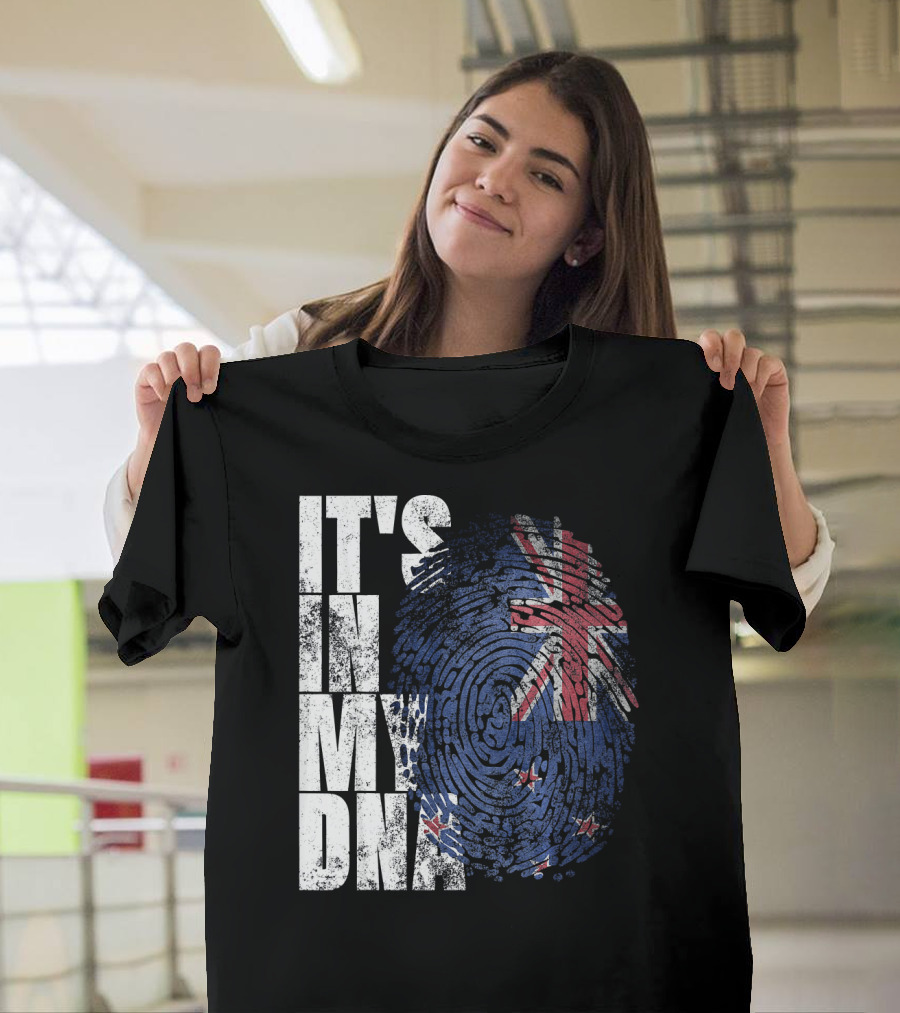IT'S IN MY DNA New Zealand Maori Kiwi Flag Fingerprint T-Shirt