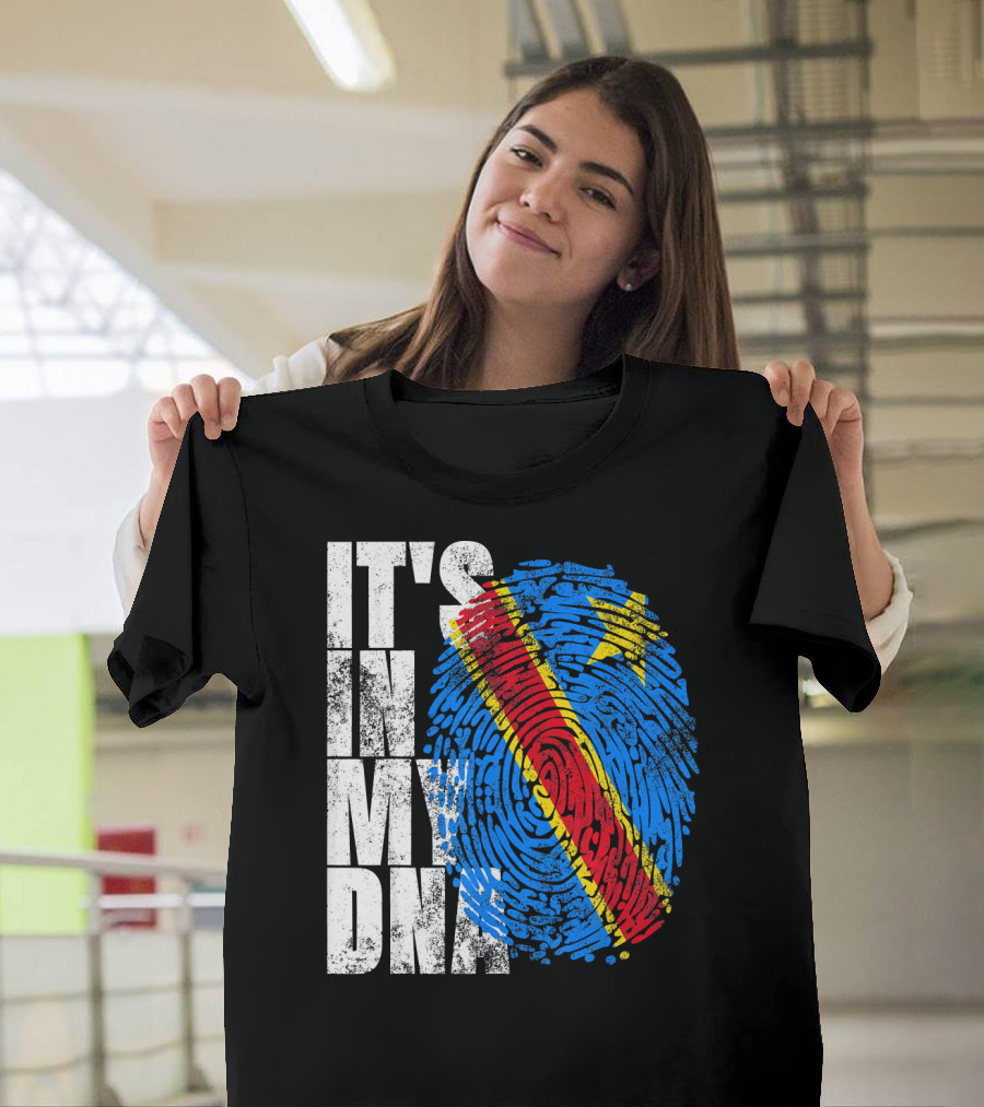 It's In My DNA Congo Flag Fingerprint Afro T-Shirt