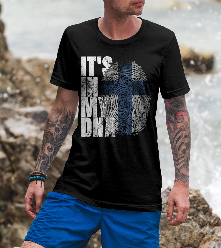 It's In My DNA Finnish Suomi Finland Fingerprint Flag T-Shirt