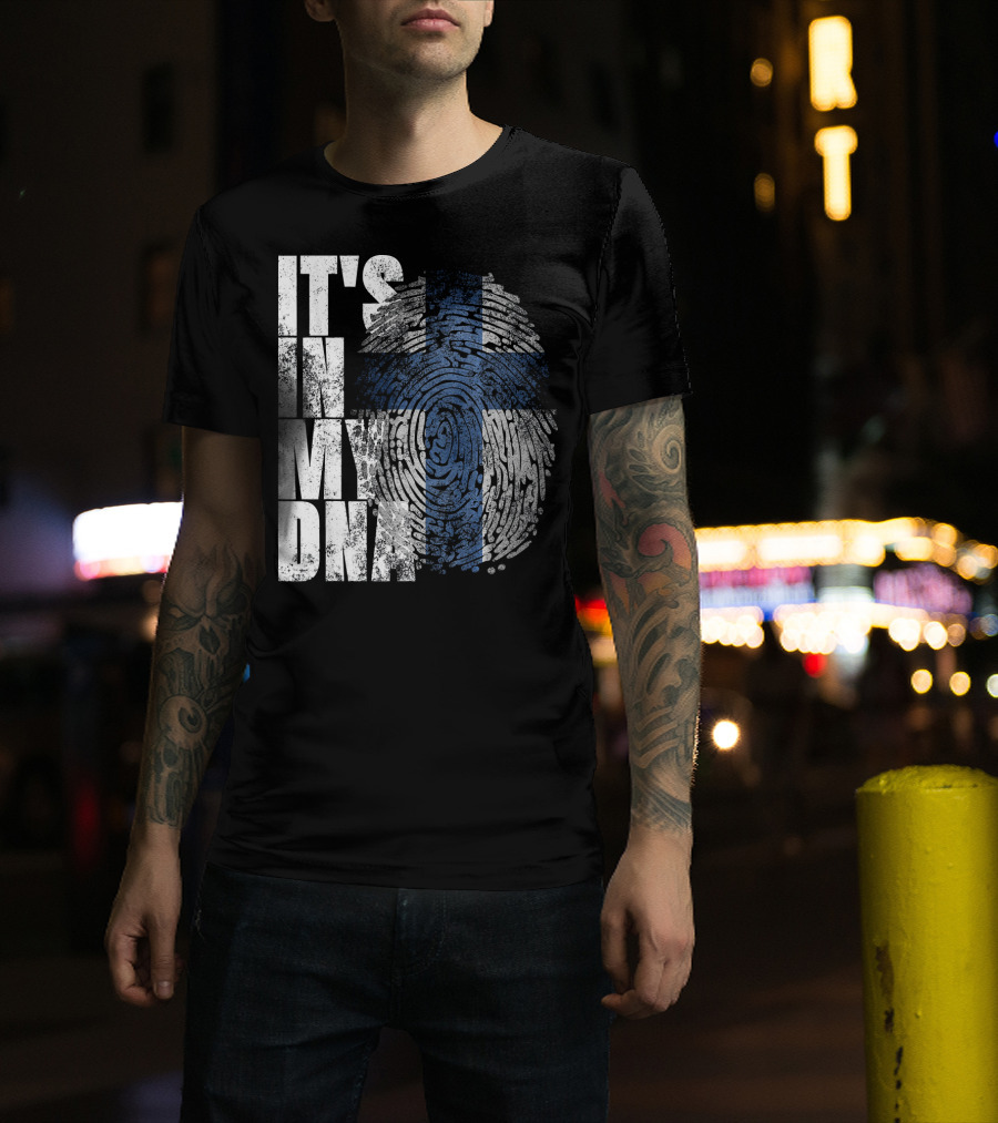It's In My DNA Finnish Suomi Finland Fingerprint Flag T-Shirt