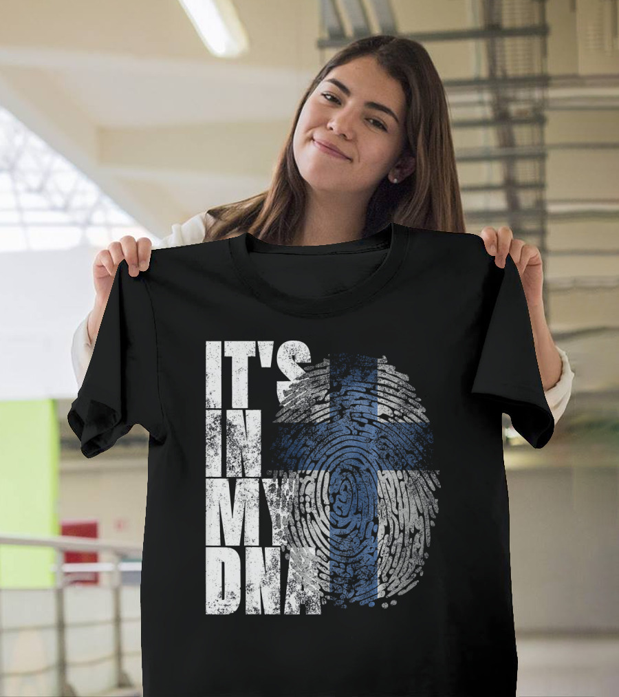 It's In My DNA Finnish Suomi Finland Fingerprint Flag T-Shirt
