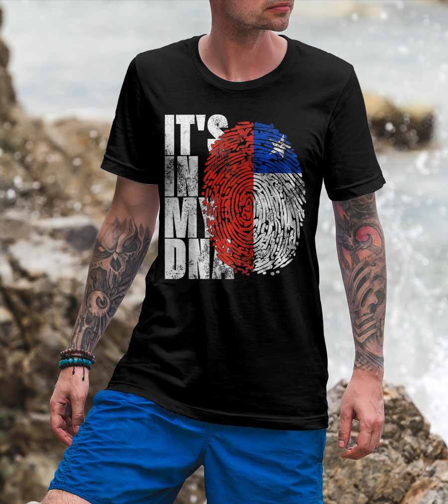It's In My DNA Chilean Fingerprint Flag T-Shirt