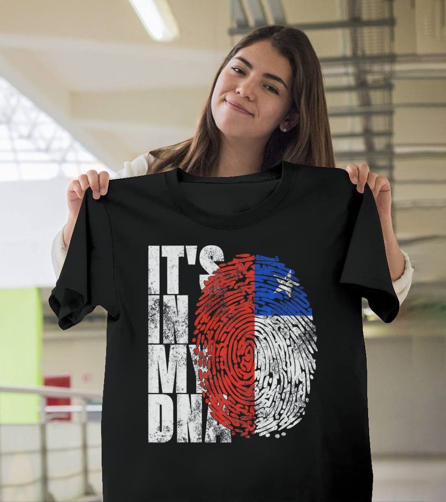 It's In My DNA Chilean Fingerprint Flag T-Shirt