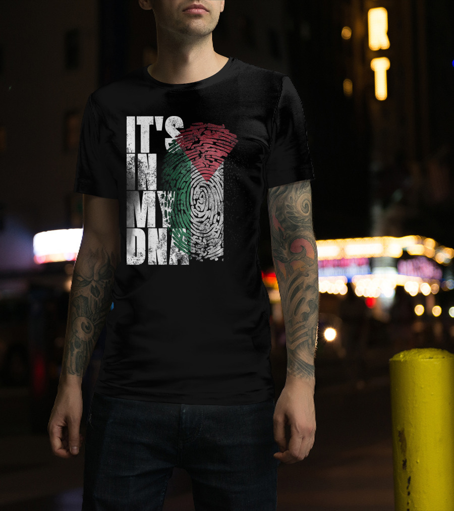 It's In My DNA Palestinian Flag Fingerprint T-Shirt