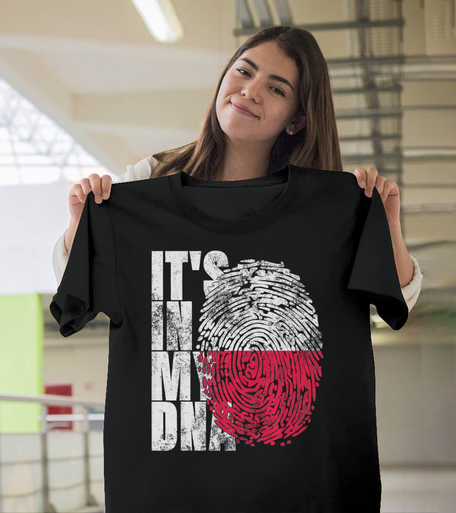 It's In My DNA Polish Polska Flaga Fingerprint T-Shirt