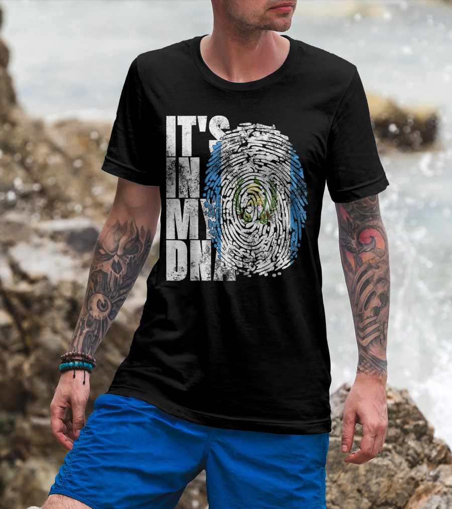 It's In My DNA Guatemalan American Flag Fingerprint T-Shirt
