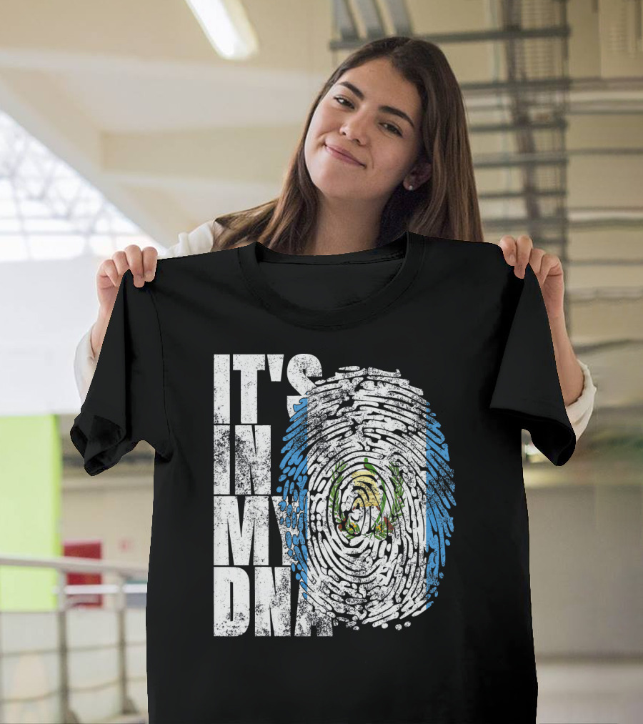 It's In My DNA Guatemalan American Flag Fingerprint T-Shirt